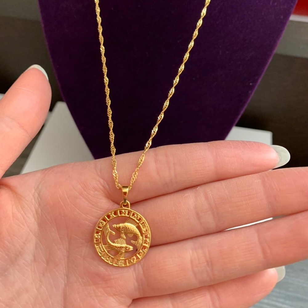 Pieces Zodiac Sign 18K GF Necklace